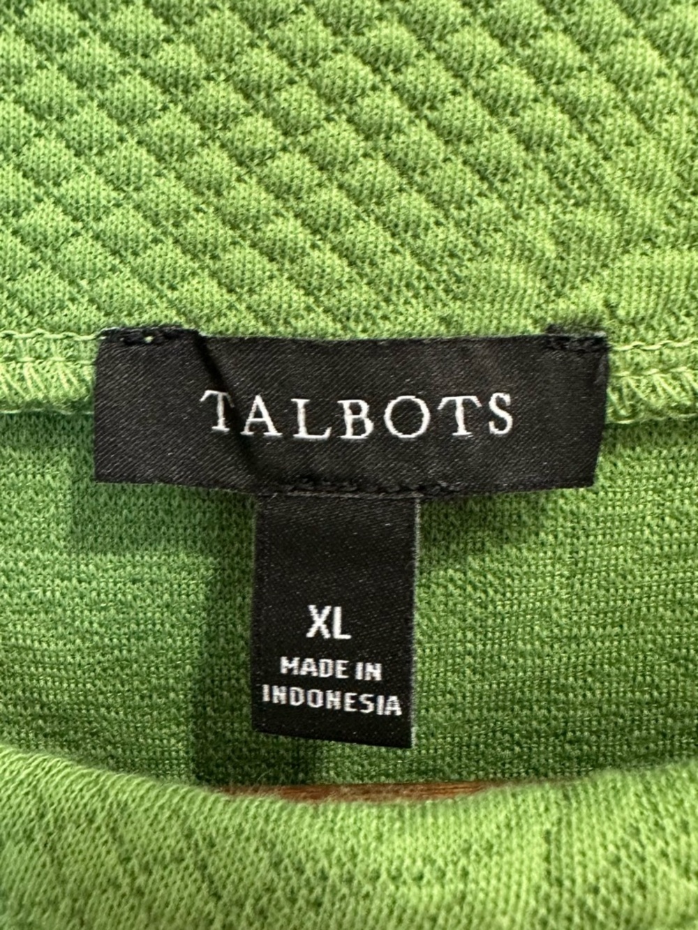 Talbots Cable Knit Funnel Neck Zip Pullover in a fern green color Size XL - Picture 5 of 7